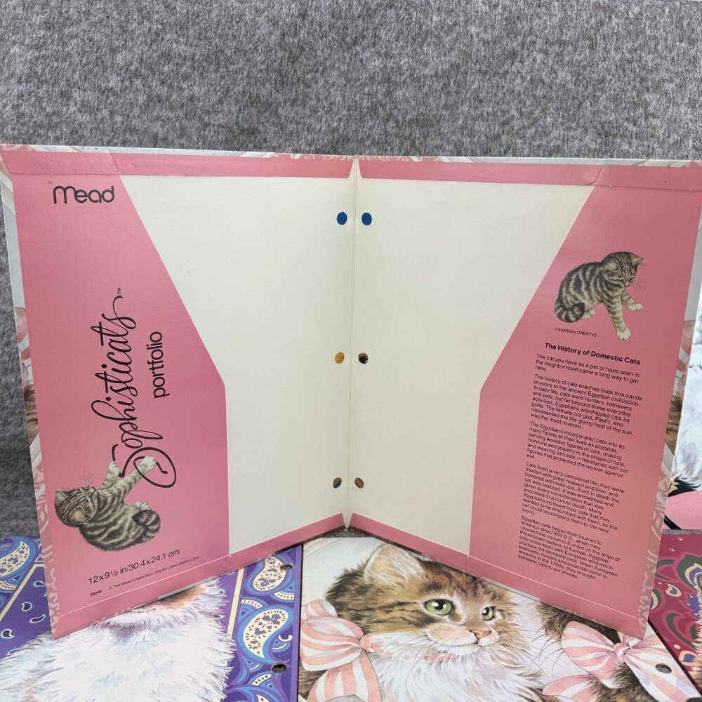 ✅VTG MEAD 1.5" Binder W/11 Sophisticats Folders & Pencil Pouch Morgan Creative - Picture 10 of 16